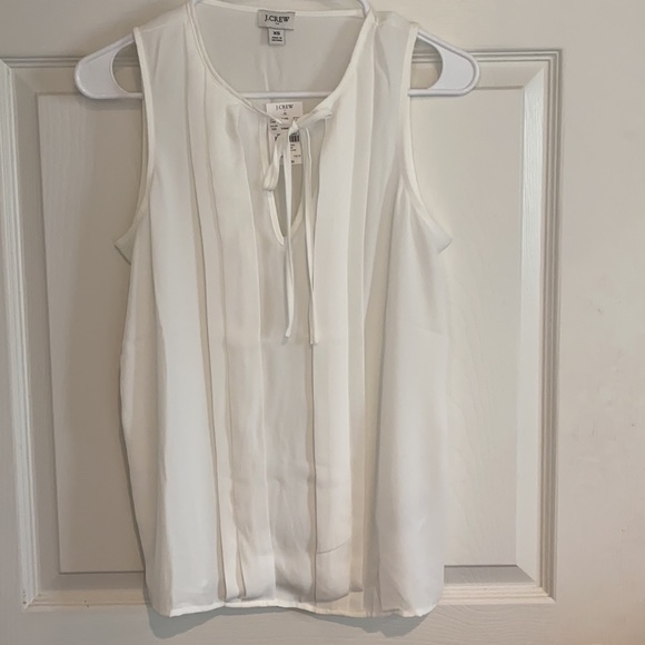 J.Crew ivory sleeveless pleated blouse - Picture 4 of 4